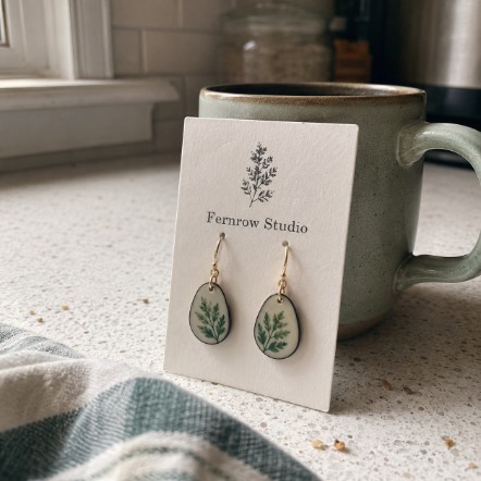 Earrings with logo printing
