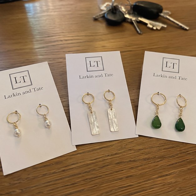 Personalized earrings — customer photo